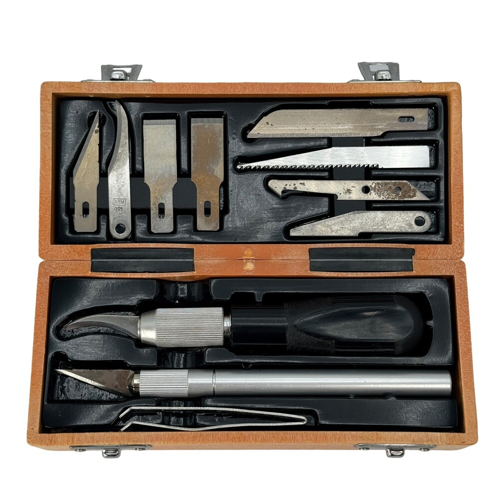Hobby Hobbyist Fine Detail Knife Carving Set 11 Pc and Storage Case
